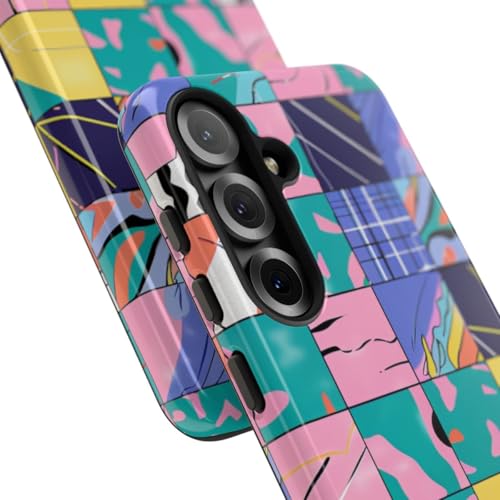 Coque Samsung S25 rigide rose anti-rayures à motif abstrait - 2