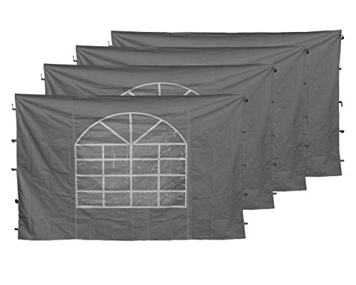 QUICK STAR 4 Laterales con Ventana de PVC 300 x 195 cm para pabellón Sahara 3 x 3 m Pared Lateral Gris