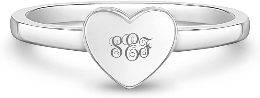 925 Sterling Silver Polished Heart Ring For Toddlers and Young Girls & Pre-Teens Sizes 2-5 Heart Shaped Jewelry for Little Girls - Children's Hypoallergenic Rings
