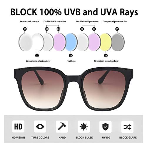 Square Sunglasses Womens Mens Oversized Mirrored lens U8864