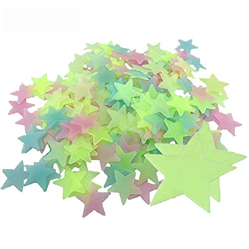 Bontand 200 Piezas De Plástico De Pared Pegatinas Luminosas De Las Estrellas Brillan En La Oscuridad Fluorescentes Noctilucentes Calcomanías para Inicio De Techo Kids Pared Dormitorio del Bebé