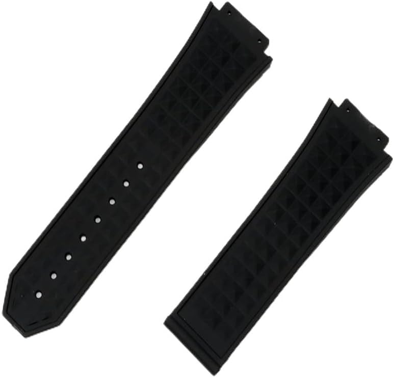 26 * 19mm black diamond Silicone Rubber Wrist Bracelet steel butterfly Buckle For strap watch band