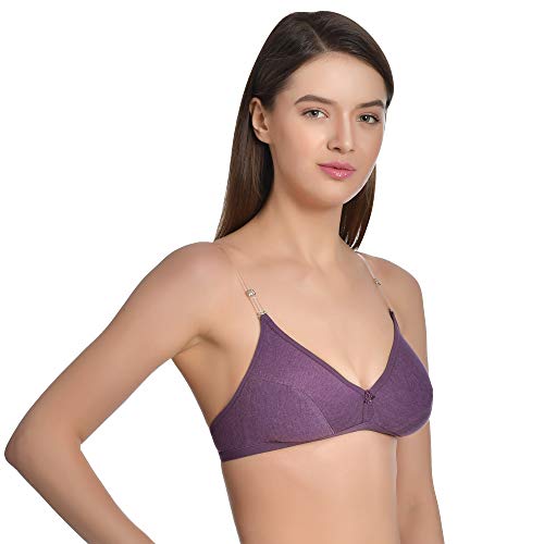Image of Aimly Women's Cotton Non-Padded Non-Wired Solid Multicolor Bra Combo Pack of 6