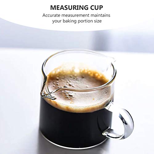 Cabilock 2 vasos medidores de cristal con 2 boquillas con mango, para beber leche, café, medición, barista, 70 ml… - Imagen 3