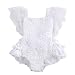 Angekids Baby Infant Girl Pure White Pretty Lace Floral Princess Party Dress Romper (6-12M(Tag9), White)