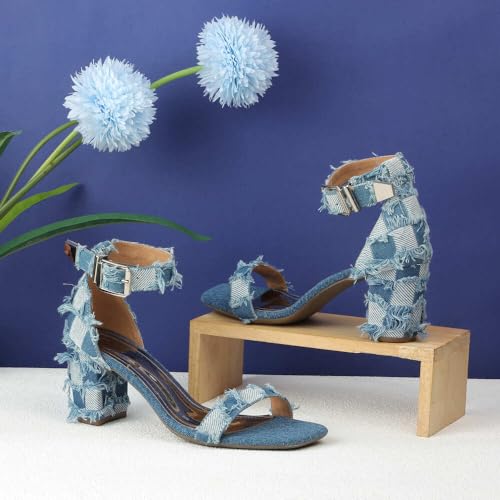 Image of Mochi Women Ankle Strap Block Heel Fashion Sandal