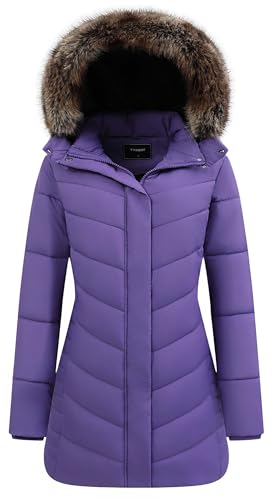 GOLDLADIES Women's Waterproof Long Winter Coat Thickened Down Puffer Jacke