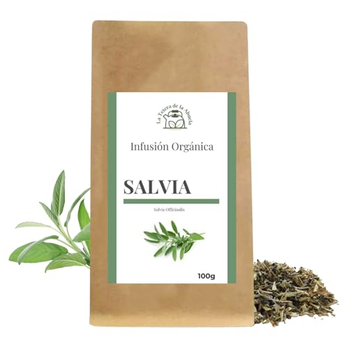 Infusión de Salvia Orgánica 100g - Hojas de Salvia Cortadas para Infusión - Té de Salvia 100% Natural - Beneficios Digestivos y Relajantes
