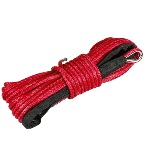 Cuerda sintética de cabrestante de 6 mm x 15 m con funda de alta resistencia para grilletes
