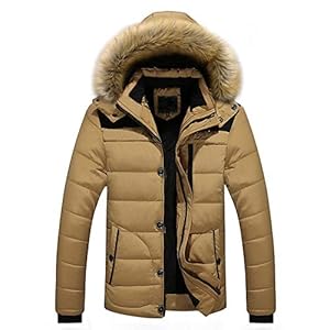 Giacca Uomo Chaqueta con Mangas Otoño e Invierno Cuello de Color Felpa Sólido Hombres con Capucha largas para Hombres Giaccone Tecnico
