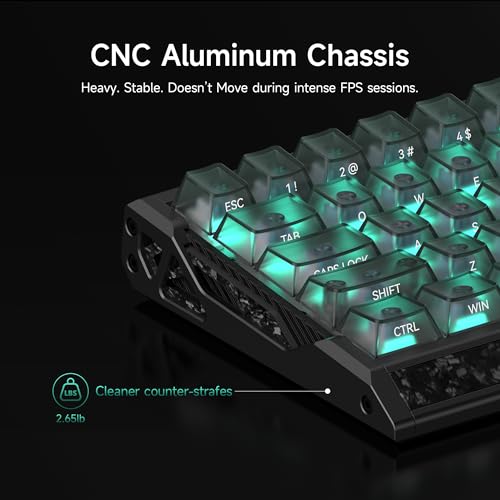 Image of IQUNIX EV63 Hall Effect Gaming Keyboard 60% | Magnetic X Ultra Switch, 0.01mm Rapid Trigger, 0.125ms Latency, 8kHz Polling, Adjustable Actuation, Aluminum with Forged Carbon for FPS(Dark Knight)