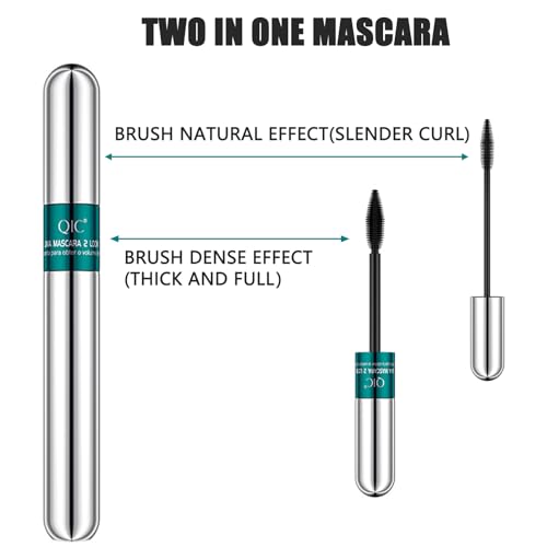 FEXPDL Mascara Black Waterproof, 2 in 1 Thrive Mascara 4D Silk Fiber Lash Mascara, Extra Long Thick & Voluminous Lash Mascara No clumping Waterproof No Toxic Mascara for Long-Lasting Beauty Charming - Image 4