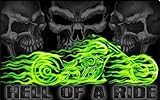 100% Polyester Fahne Flagge Pirat Hell of a Ride 90 x 150 cm Hissfahne Motorrad (grün) Fahnen