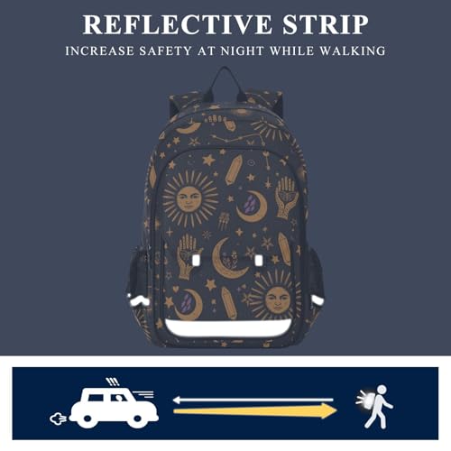 Sac à dos lune et soleil avec compartiment ordinateur pour le lycée