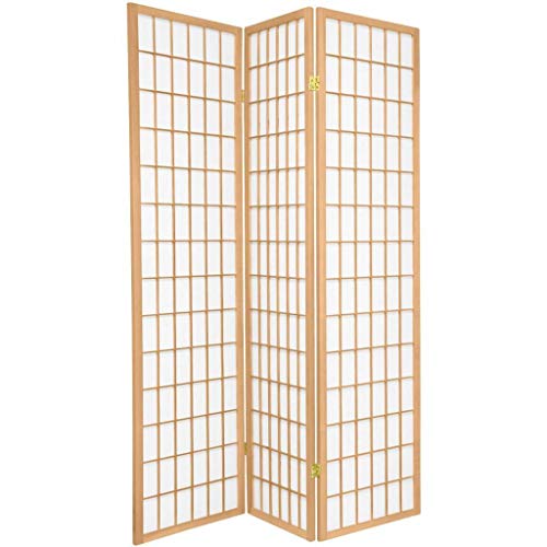 Fine Asianliving Biombo Japonés A135xA180cm 3 Paneles Shoji Papel de Arroz Natural - Tana Separador biombo Separador Divisor Habitación Biombos de Dormitorio Diseño Espacios