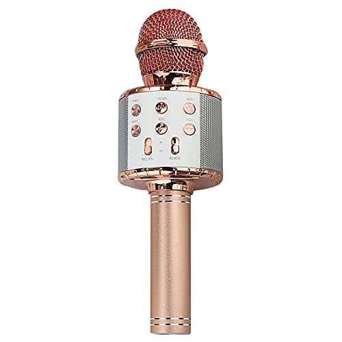 Microfone Karaokê sem fio, 281 Gramas Microfones Bluetooth de mão com alto-falante Máquina de karaok