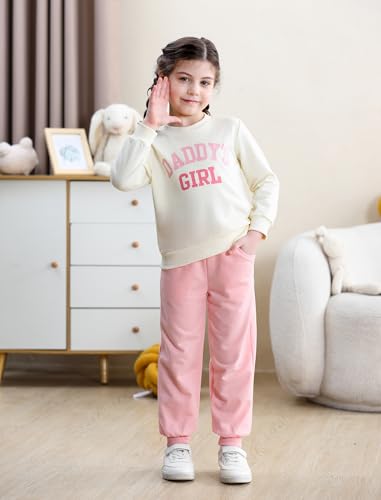 Image of Toddler Baby Boy Girl Clothes with Pockets 2PC Long Sleeve Pullover Sweatshirt and Pants Infant Fall Winter Outfit