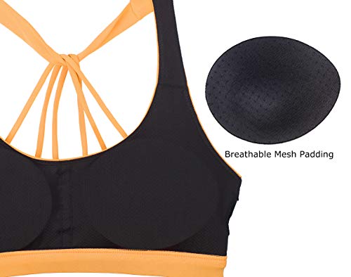 Image of icyzone Women's Padded Strappy Workout Running Sports Bras Medium Impact