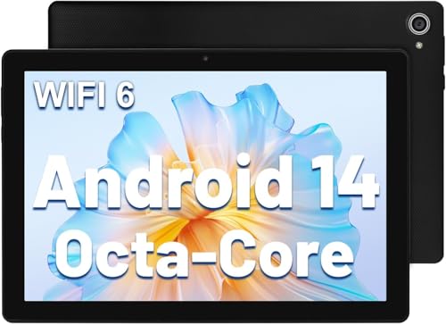Tablet Android 14 de 10 Pulgadas 8GB RAM+64GB ROM+1TB TF, Pantalla IPS 800×1280, Cámaras Dual 2MP+5MP, WiFi 6 + Bluetooth 5.4, Batería 5000mAh, USB Tipo-C, Blanco