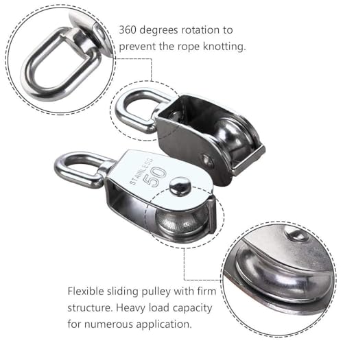 image for Rocaris 4 Pack M50 Single Pulley Snatch Block Lifting Crane Heavy Duty