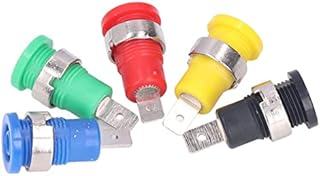 5 Pair 4mm Return Type Safety Banana Plug Socket, Nickel Plated Pure Copper Binding Post Terminal Connector, for Electronic Welding Machinery