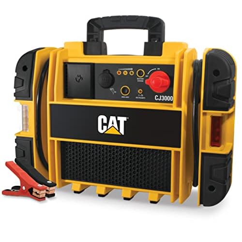 CAT CJ3000 Professional Jump Starter: 2000 Peak/1000 Instant Amps, Built-In Power Switch, Battery Clamps