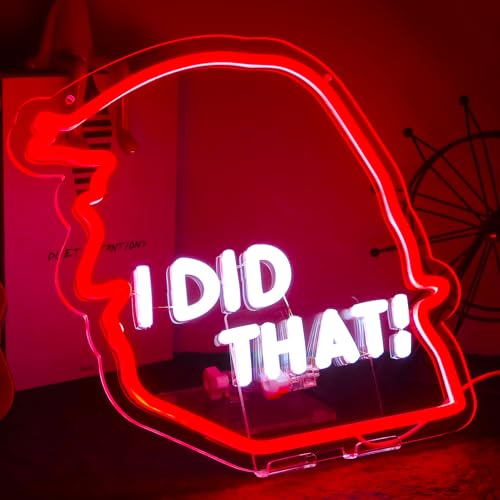 Image of I Did That Neon Signs for Wall Decor, 5V Dimmable I Did That Neon Light,USB power supply Tump Neon Signs,12.1 * 12.2Inch