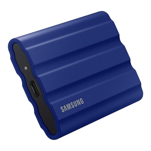 Samsung T7 Shield Portable SSD 2TB, USB 3.2 Gen2 External SSD, Up to 1,050MB/s, Rugged, IP65 Water & Dust Resistant, for Photographers, Content Creators and Gaming, Mac Compatible, MU-PE2T0R, Blue 7 41t7e h jsL