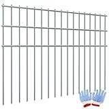 MULMART Animal Barrier Fence,25x15 Inch,10 Pack, Silver, Underground Decorative Garden Fencing, 5.5m