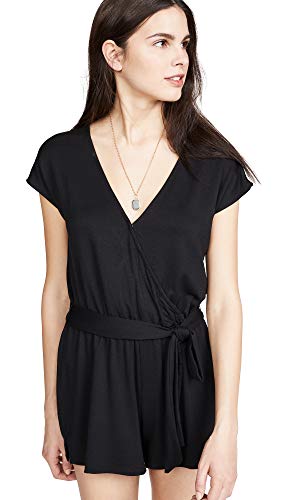 Z SUPPLY Women s Claret Surplice Romper, Black, M