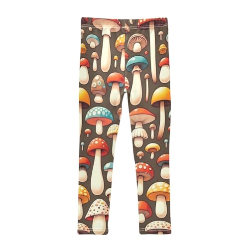 Autumn Cartoon Mushroom Girls Leggings Stretchy Dance Pants for Kids2