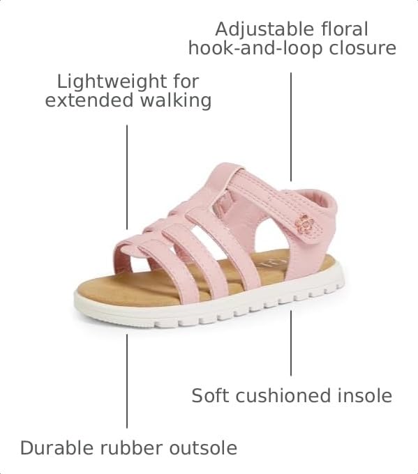 Image of QIY Toddler Girl Sandals Little Kids Summer Dress Shoes Open Toe Flats Princess Sandals for School Beach Party