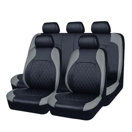 Housses siège de voiture en cuir matelassé finition premium gris anthracite
