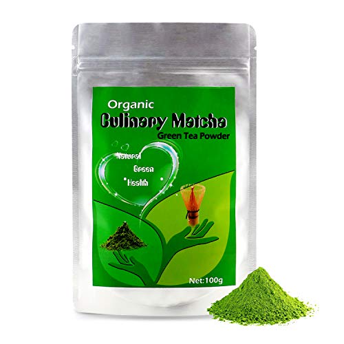 EFOOFAN Culinary Grade Matcha Tea Powder 0rganic All Natural Matcha Energy Tea for Latte Drink Smoothies Baking Chocolate Nothing Added 3.5oz