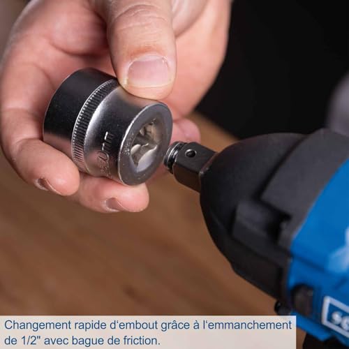 Clé à choc sans fil BC IW350 X 12 brushless 180Nm350Nm 3600 bpm + 3 douilles SCHEPPACH 20V IXES sans batterie ni chargeur - vue 8