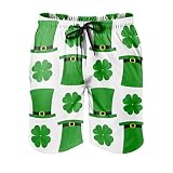 Youturnnow St. Patrick's Day Kleeblatt Badehose Herren Badeshorts Kurz Schnelltrockend Beachshorts Boardshorts Strandhose Trainingshose Freizeitshorts Multicolor 5XL