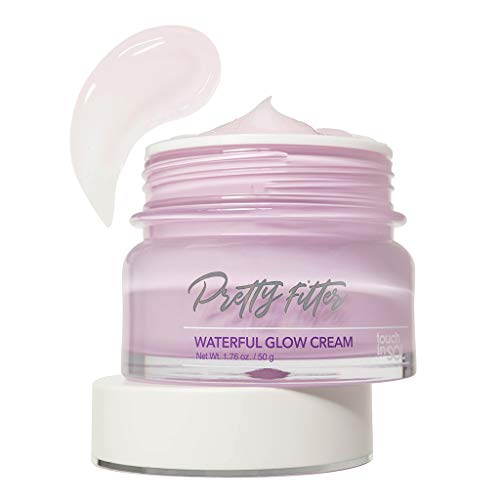 TOUCH IN SOL Pretty Filter Waterful Glow Cream 1.69 fl.oz. (50g) - Moisture Boosting Facial Cream for Makeup, Hypoallergenic Lightweight Fresh Gel Type Cream, Skin Soothing & Sebum Control