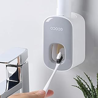 Dispenser Dentifricio Automatico con Le Mani libere Facile da Installare Distributore Dentifrici Adatto per Servizi Igienici, Docce, Bagni, Bambini e Ddulti, Grigio