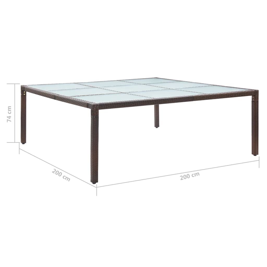 vidaXL Mesa de Comedor de Jardín Centro Muebles Patio Exterior Aire Libre Terraza Restaurante Mesita Cocina Consola Ratán Sintético Marrón