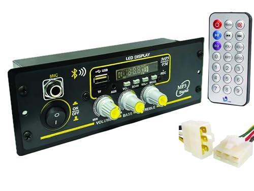 Image of Tech-lobby TDZ1240 Double IC High Power Universal Fit Mp3 Car Stereo with Bluetooth /USB /FM /AUX /MMC /Remote & Built-in Equalizer with Bass & Treble Control with Mic Input
