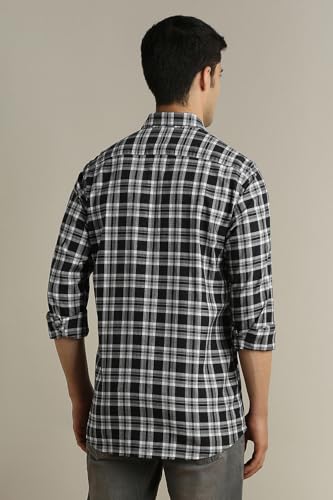 Image of Peter England Slim Fit Checkered Casual Shirt for Men - Full Sleeves | Cotton | Smart & Stylish