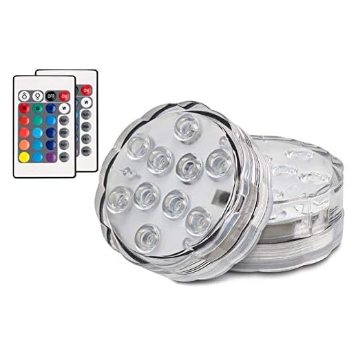 Kangler Submersible LED Lights with Remote, Underwater Pond Lights Waterproof Battery Operated, Aquarium/Fountain Decoration Lamp(2 Pack)