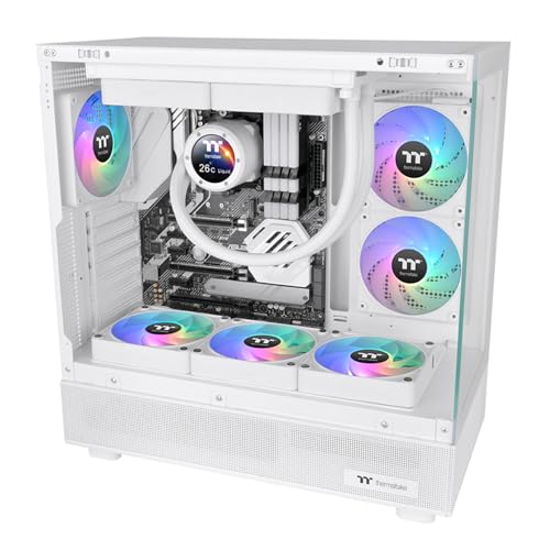 Image of Thermaltake CT120 EX ARGB Sync PC Cooling Fan White (3-Fan Pack), Magnetic Connection, 5V Motherboard Sync, 16.8 Million Colors 9 Addressable LEDs, 120 mm Case /Radiator Fan, CL-F190-PL12SW-A