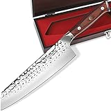 【Cuchillo Kiritsuke ultra afilado】Cuchillo de corte con una superficie de corte extremadamente dura (dureza Rockwell: 56±2HRC) garantiza un placer de corte duradero, hace que Kiritsuke tenga efectos profesionales.