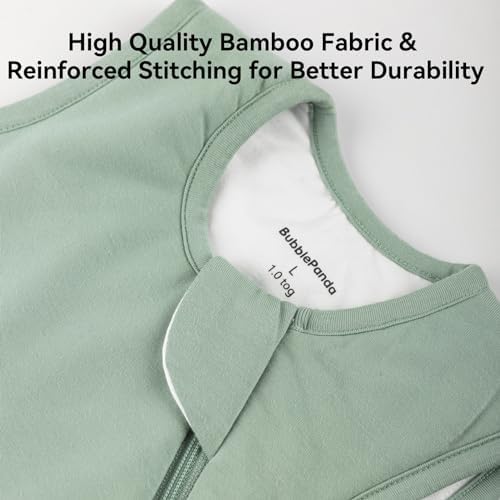 BubblePanda Bamboo Sleep Sack 12-18 Months 1.0 Tog Soft Toddler Sleeping Sack for Babies 2-Way Zipper Baby Wearable Blanket - 4