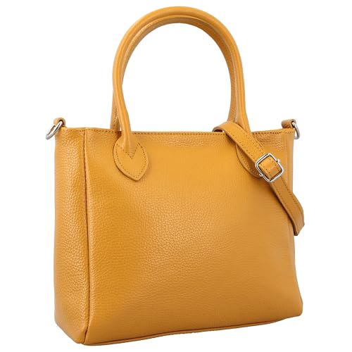 Sac à bandoulière en cuir pour femme Gusti Leder Carola en jaune vintage artisanal