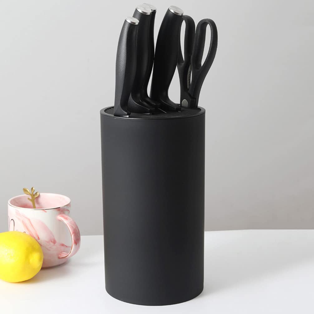 HEMOTON 1pièce Support De Rangement Pour Couteaux De Cuisine Plastique Noir Organisateur Pratique Pour Ustensiles De Cuisine Design Simple Et Démontable Pour Nettoyage Facile Séchage