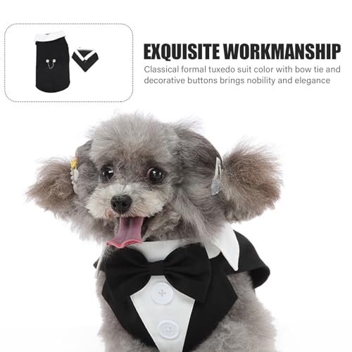 Disfraz formal para perro Tuxedo talla L negro miniatura 4
