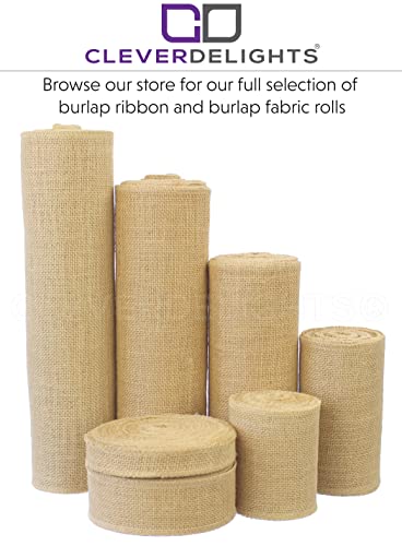 Cleverdelights 14" Premium Burlap Roll - 10 Yards - No-Fray Finished Edges - Natural Jute Burlap Fabric #TOP6
