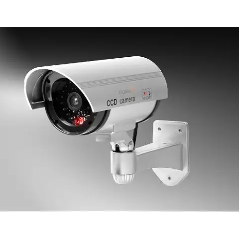 Technaxx Germany Security Camera Dome Dummy CCD Cam Indoor Realistic Fake Surveillance CCTV Red Flashing LED Dummy Lens and Cable TX-18 Cover